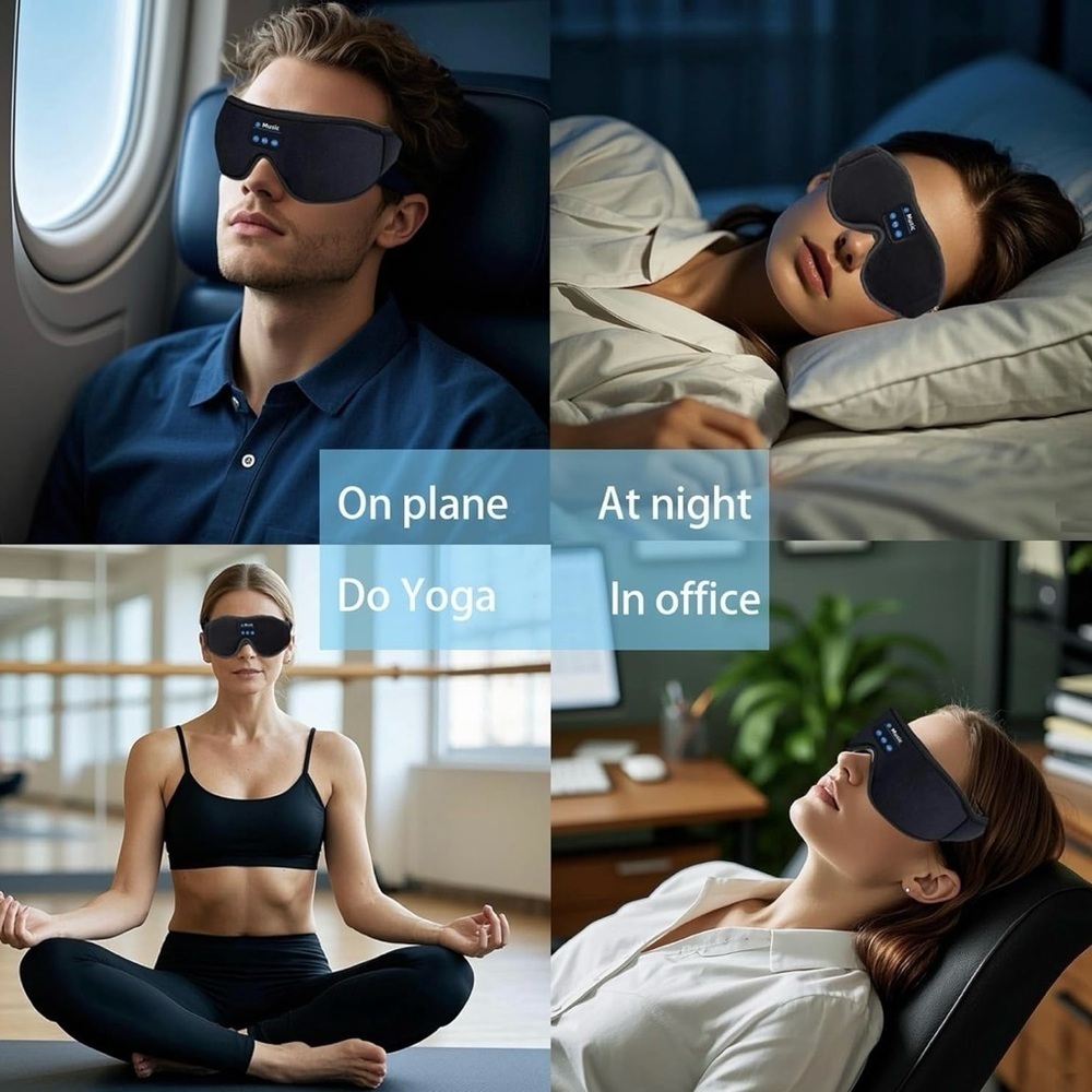 Sleep Mask with Bluetooth Headphones, Blackout Silk Eye Mask, Insomnia R…​​​ - Picture 7 of 7